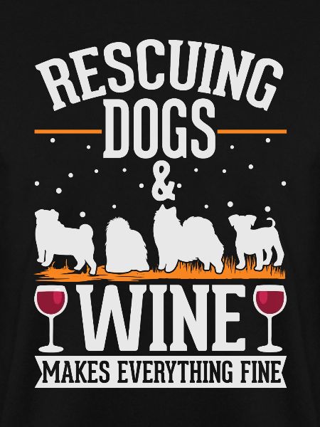 Hunderettung und Wein Straßenhund