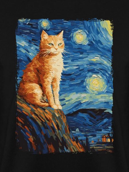 Cat Starry Night