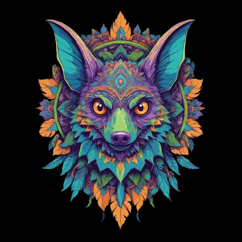 Flughund Mandala Design In Einzigartigem Stil