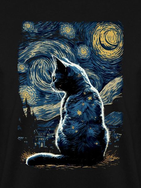 Cat Starry Night