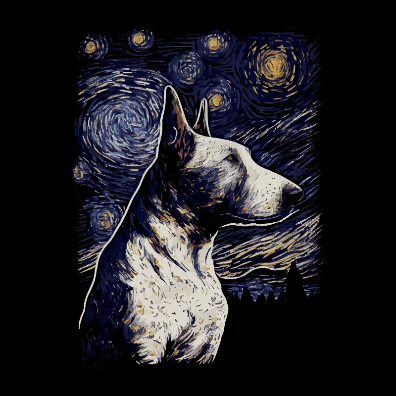 Bullterrier Starry Night
