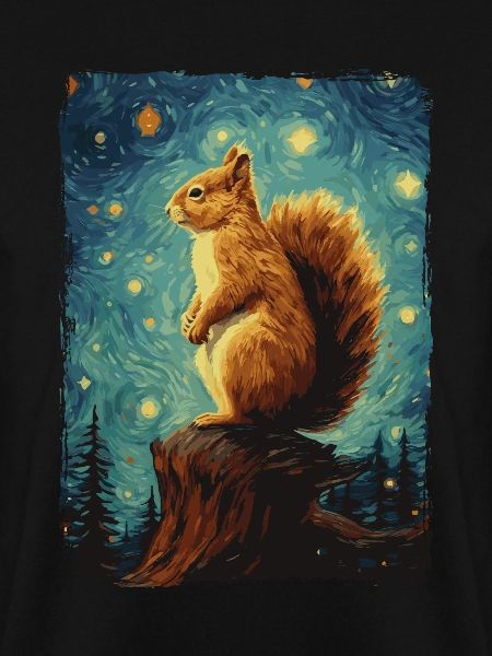 Squirrel Starry Night