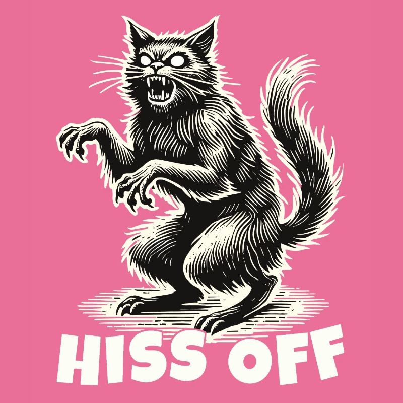Creepy Cat Hiss Off Statement