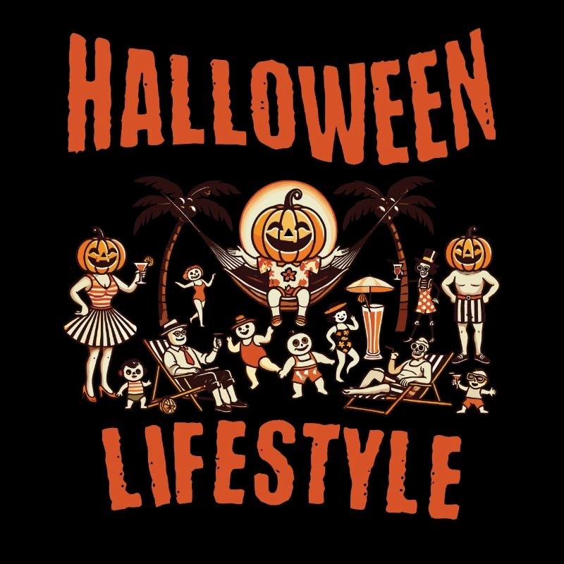 Halloween Lifestyle Beach Fun in Retro Style
