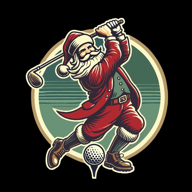 Golf Spielender Weihnachtsmann Design