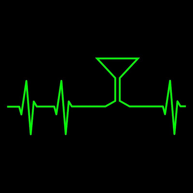 EKG und Cocktailglas