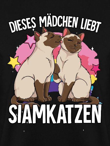 Dieses Mädchen liebt Siamkatzen