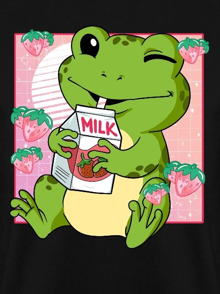 Kawaii Frosch Erdbeermilch