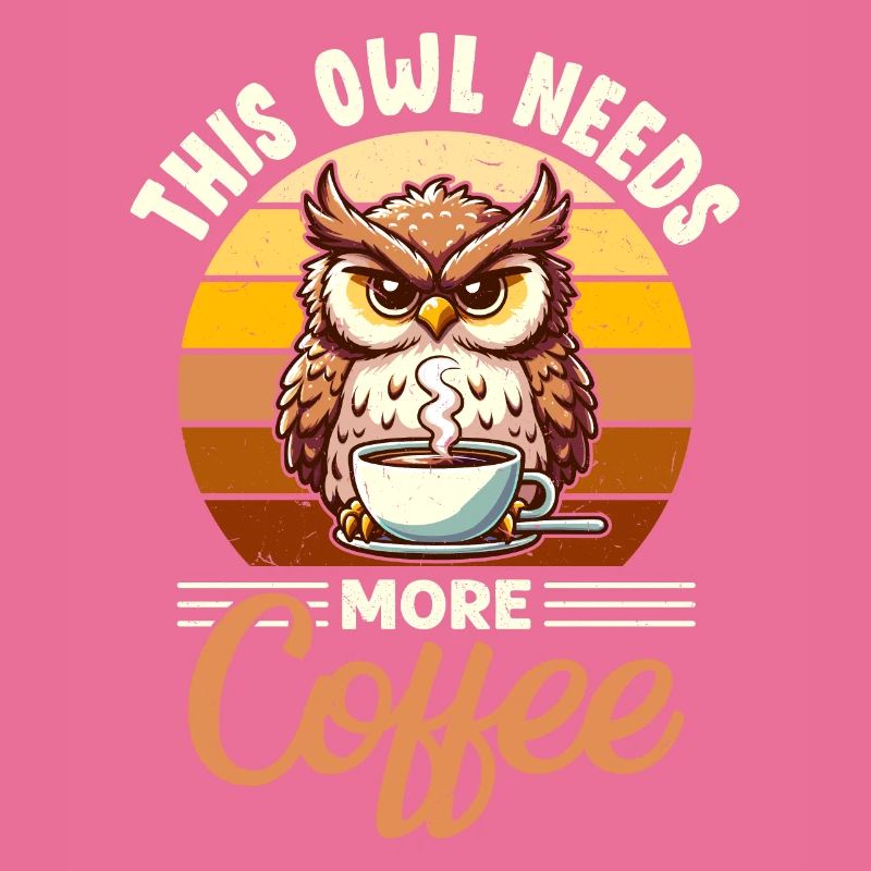 Mürrische Eule Mit Kaffee-morgenstimmung