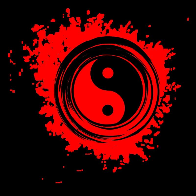 Ying Yang Symbol Farbfleck Splash