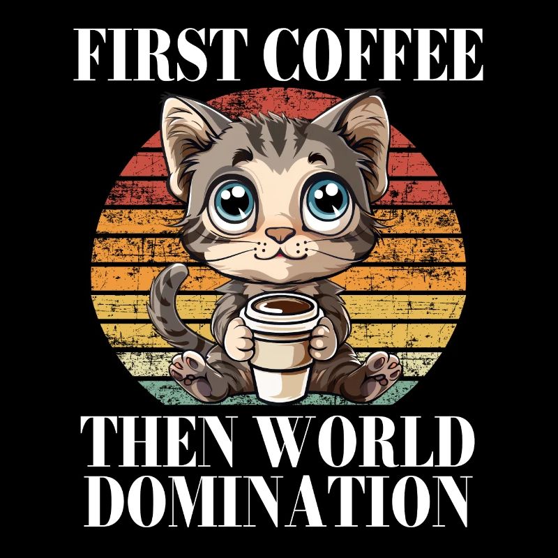 D’abord le café, puis la domination du monde chat Kitty