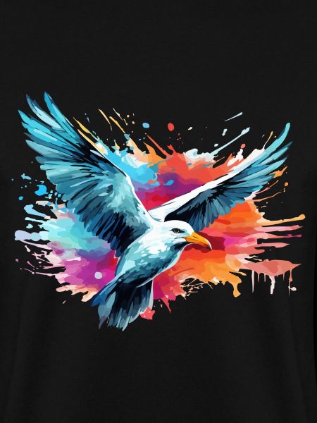 Bunte Möwe Farbkleckse Farbspritzer