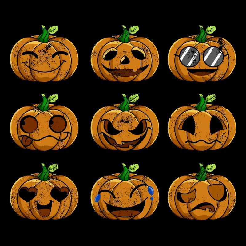 Émotions de citrouille d'Halloween Retro