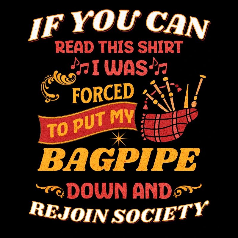 Funny Bagpipe Bagpipe Introverted Retro