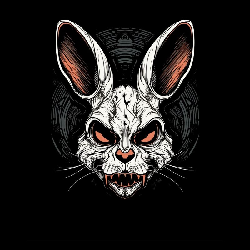 Creepy Skull Evil Bunny Horror Bunny