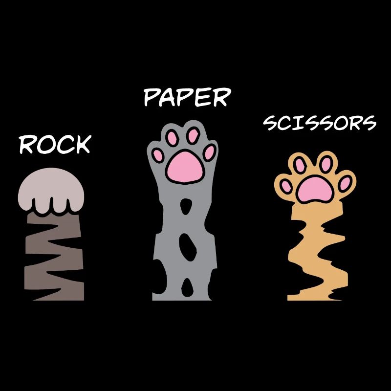 Mignon Kawaii Chat Patte Rock Papier Ciseaux Kitty Cat