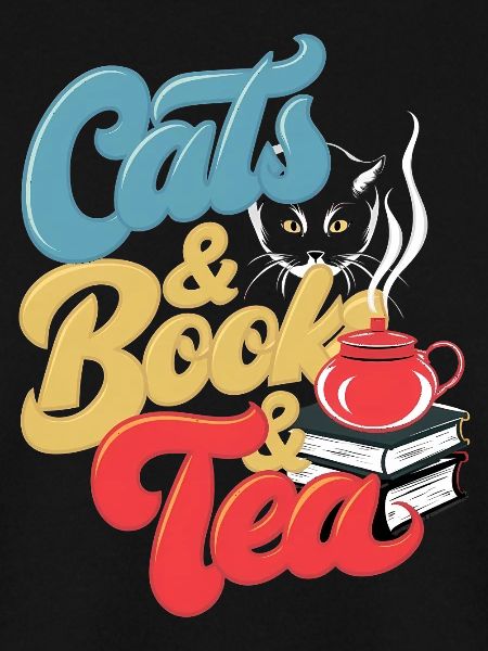 Katzen und Tee Druck