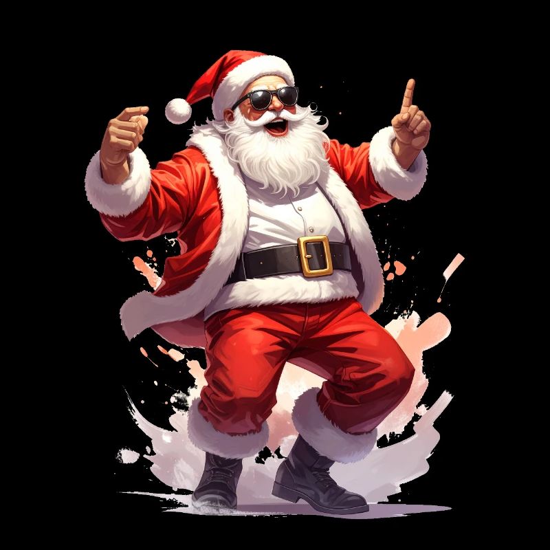 Weihnachtsmann tanzt zur Rock-Musik