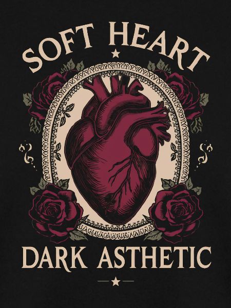 Dark heart with rose frame