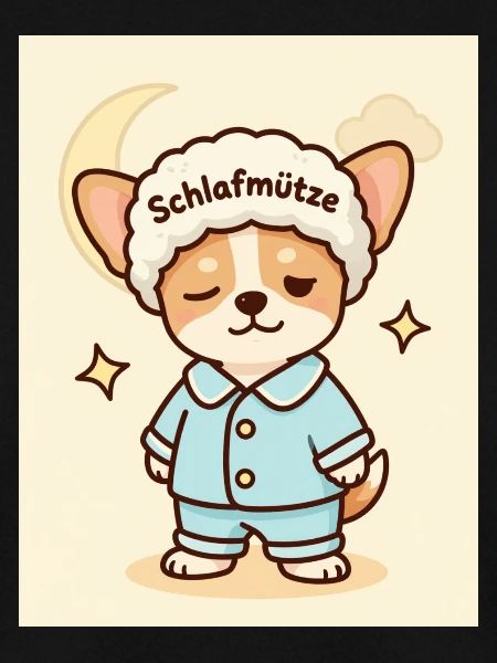 Schlafmütze Hundchen Kuschel Design süß