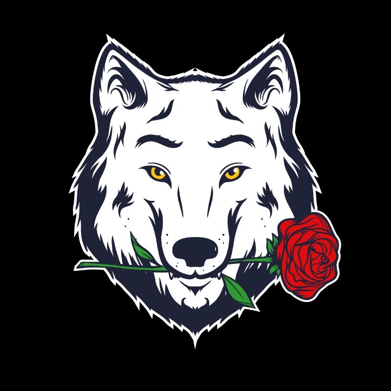White Rose Wolf Casanova Werwolf Geschenk