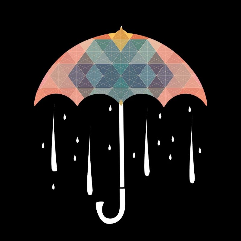Polygon Kunst Regenschirm Bunt Regen