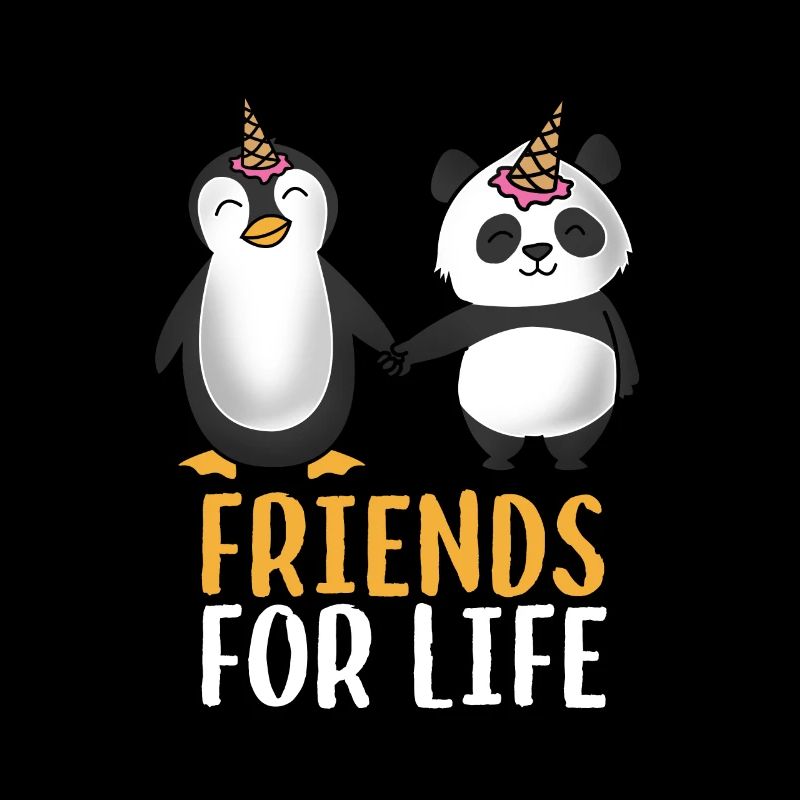 Friends for life Pinguin und Panda Geschenk