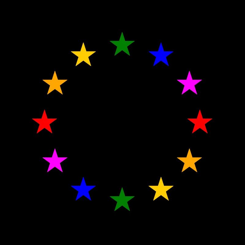 EU Sterne in Regenbogenfarben