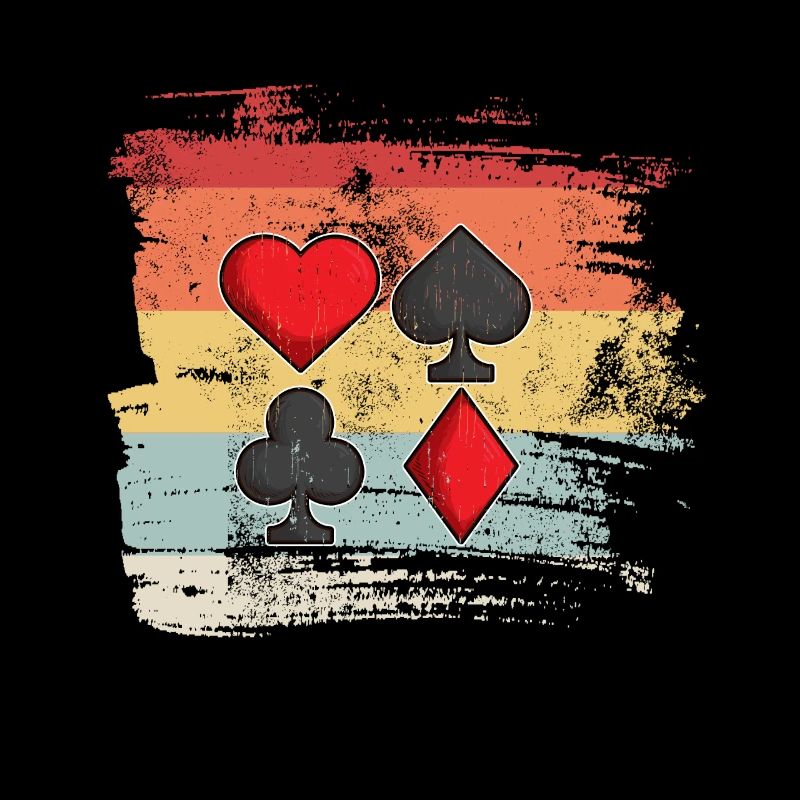 Retro Card Game Heart Pik Checked Cross Gift Idea