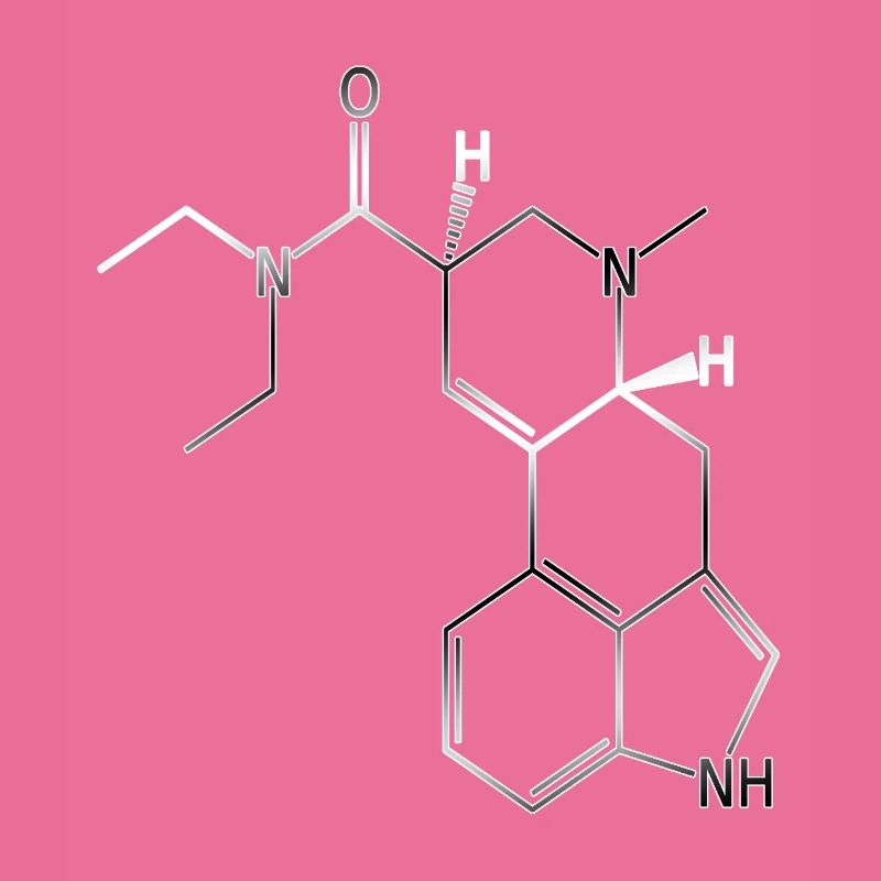 Molécule de formule structurelle LSD A. Hofmann Bicycle Day