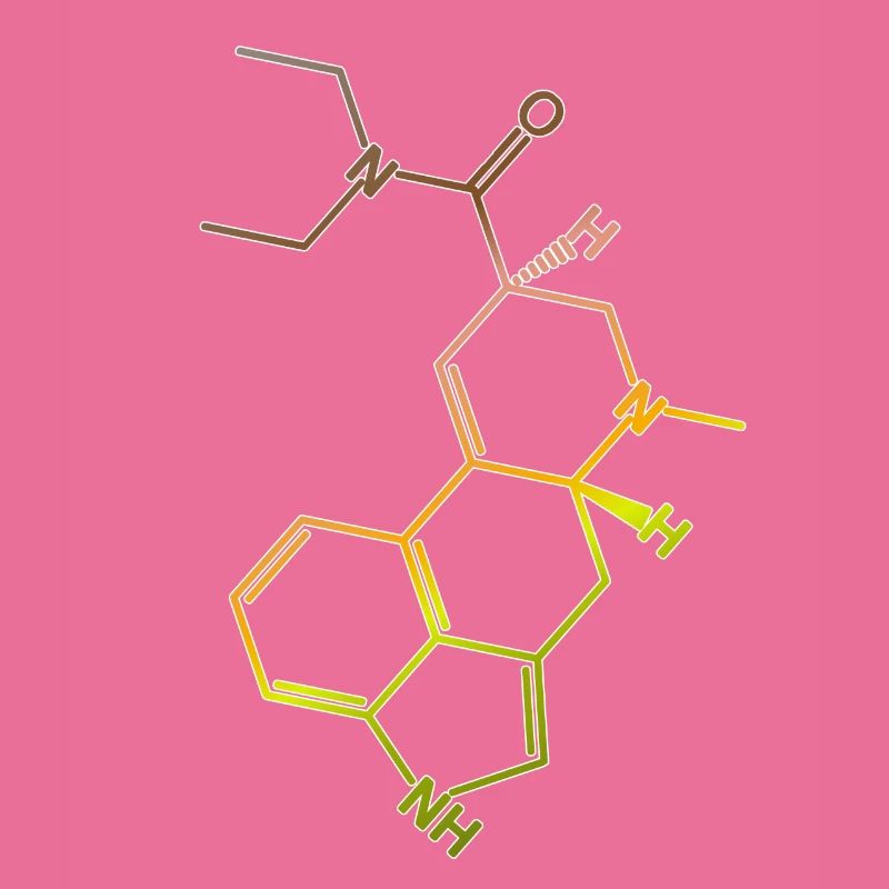 Molécule de formule structurelle LSD A. Hofmann Bicycle Day