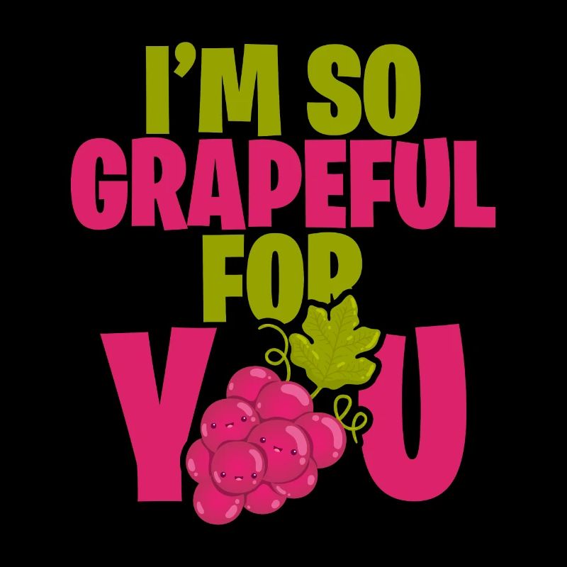 Trauben Pink Dankbar Wortspiel Grapeful Englisch