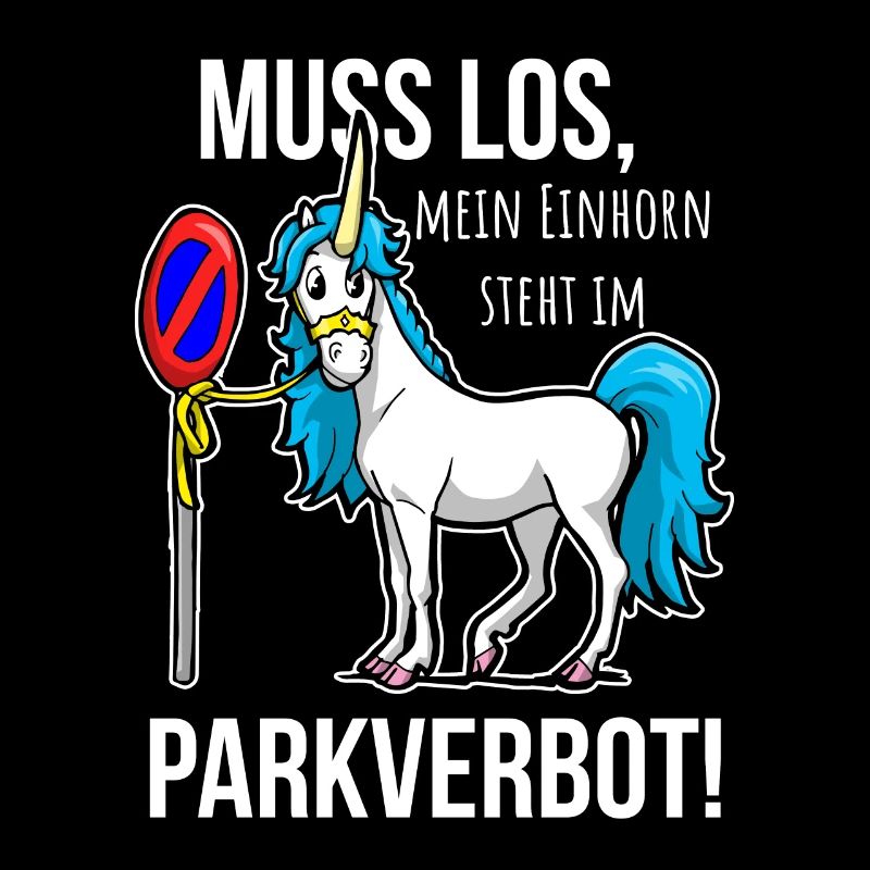 Lustige Einhorn Zeichnung Parkverbot Geschenkidee