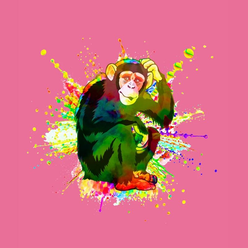 Monkey in cool and colorful artwork - Monkey Ape