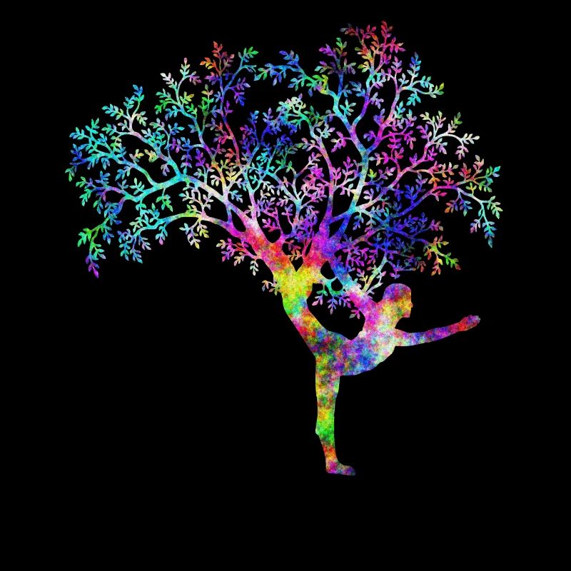Yoga Frau Baum psychedelisch