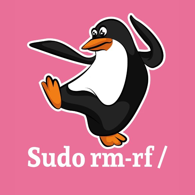 Tux Linux Penguin Sudo Rm Rf | Computer Geek Hack