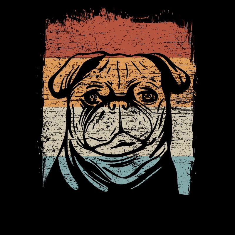 Pug Mops Retro