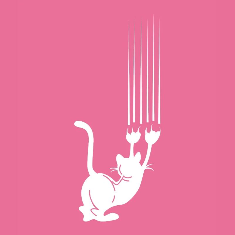 Chat grimpant avec des marques de rayures