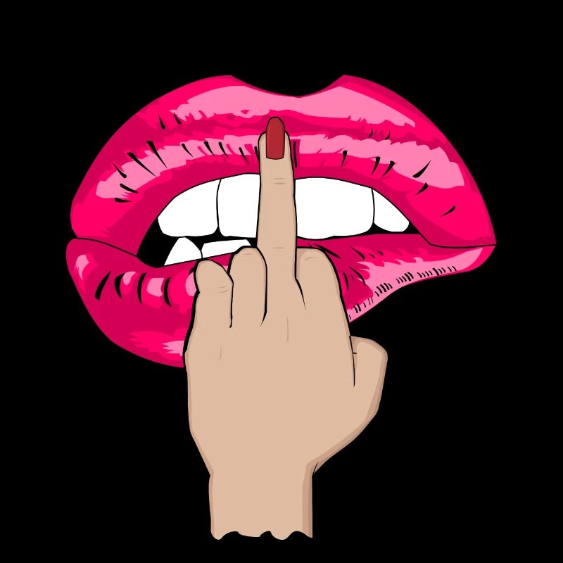 mittelfinger kussmund pink