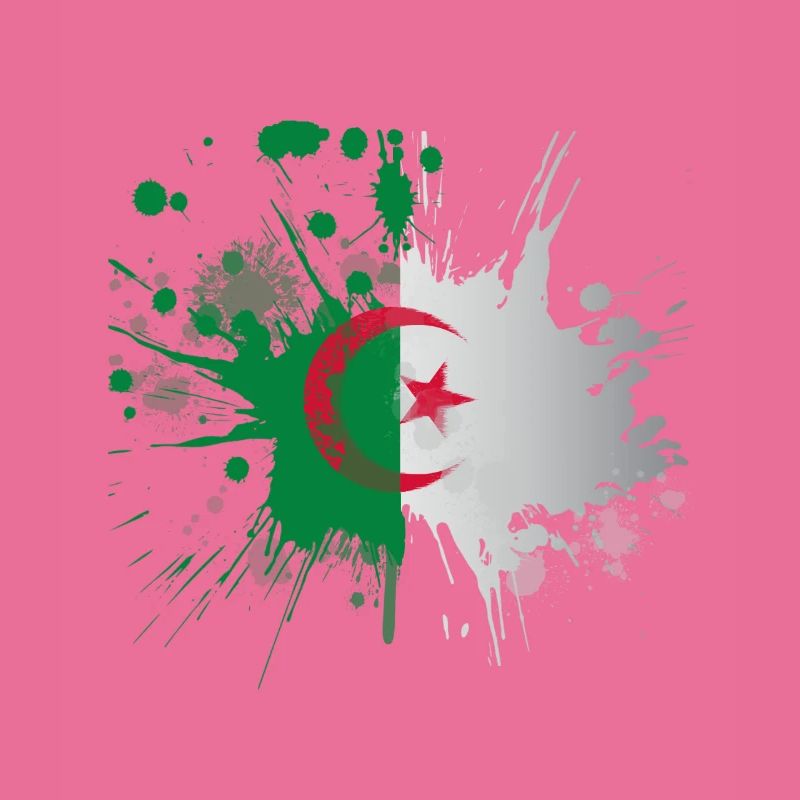 Drapeau Algérie Effet Eclaboussé