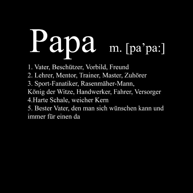 Papa Definition Geschenk für Vater Geburtstag