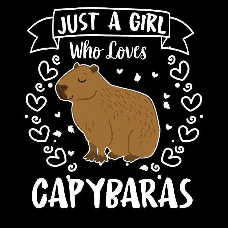 Nur ein Mädchen, das Capybaras süße Capybara liebt