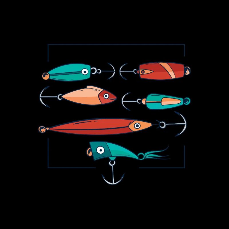 Various colorful fishing lures