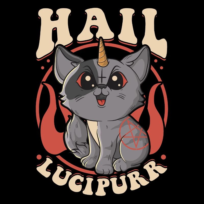 Nette & lustige satanische Hagel Lucipurr Regenbogen Kitty