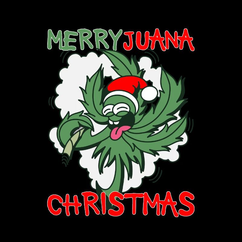 Feuille de cannabis lapidée de marijuana de Noël