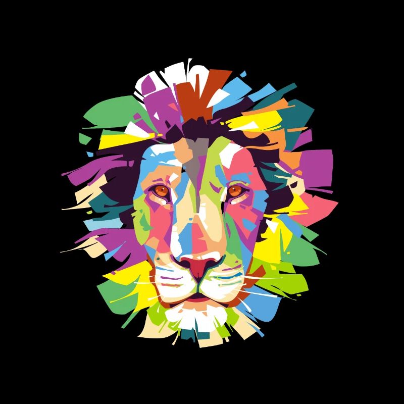 Lion positif coloré