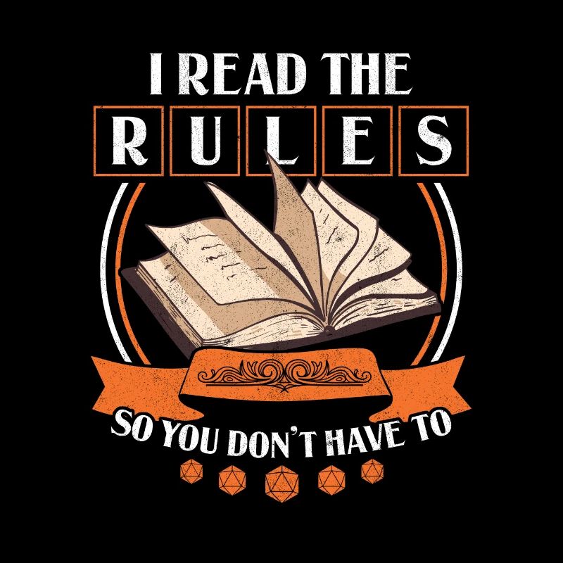 I Read The Rules Tabletop Gaming Gift Role Player