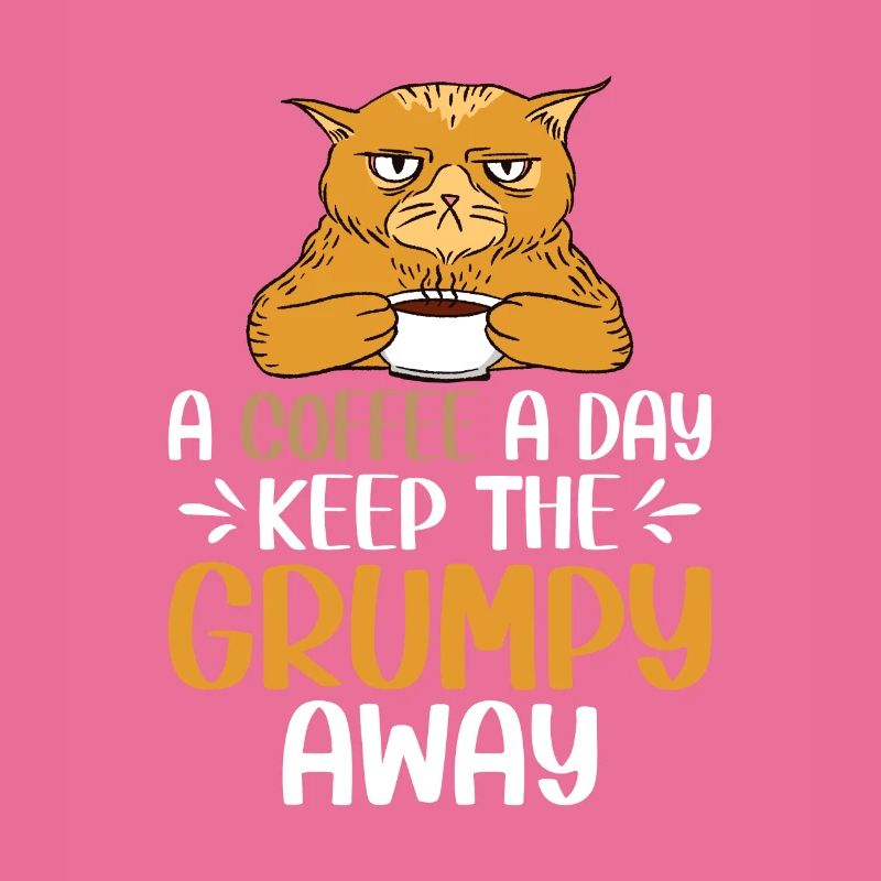 Kaffee Kaffeebohne Grumpy Katze Büro Montag