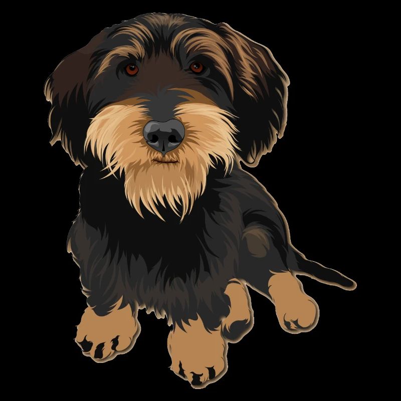 Wirehaired Dachshund, Rough HairEd Dachshund, Illustration
