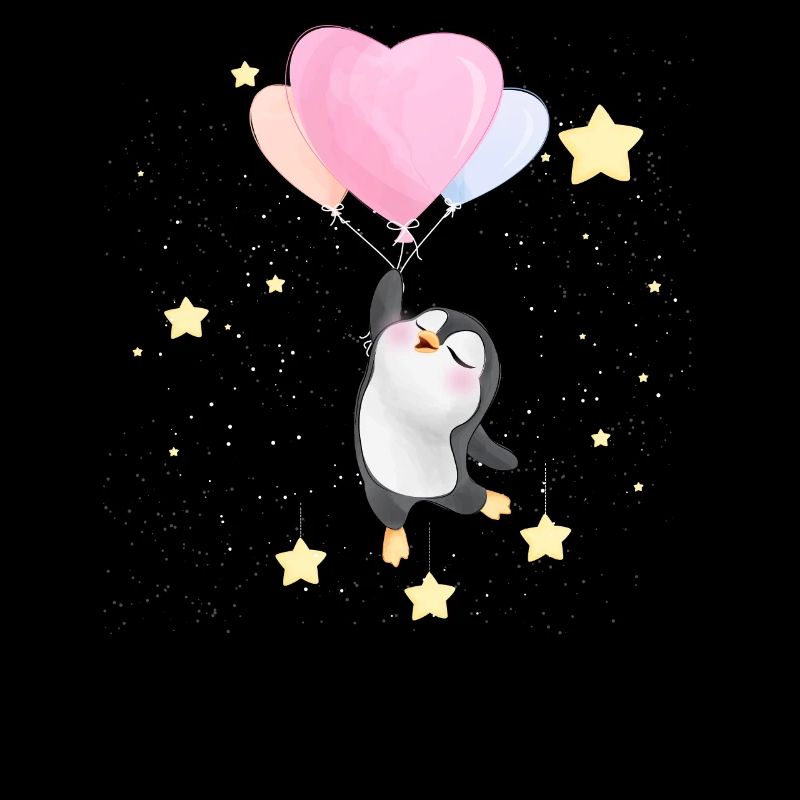 Cute Penguin Floating In Space